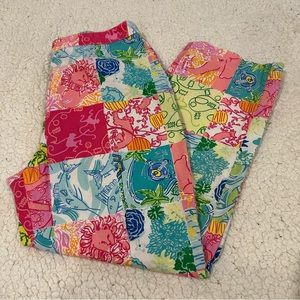 lilly pulitzer patchwork pants size 4